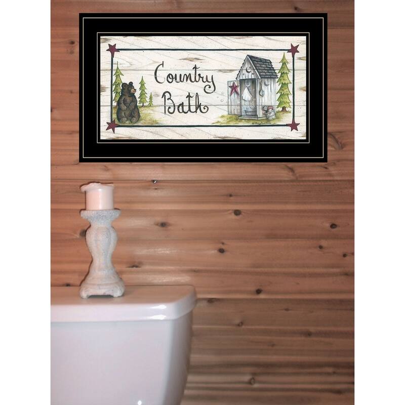 TrendyDecor4U Traditional "Country Bath" Framed Print Wall Art by Mary Ann June