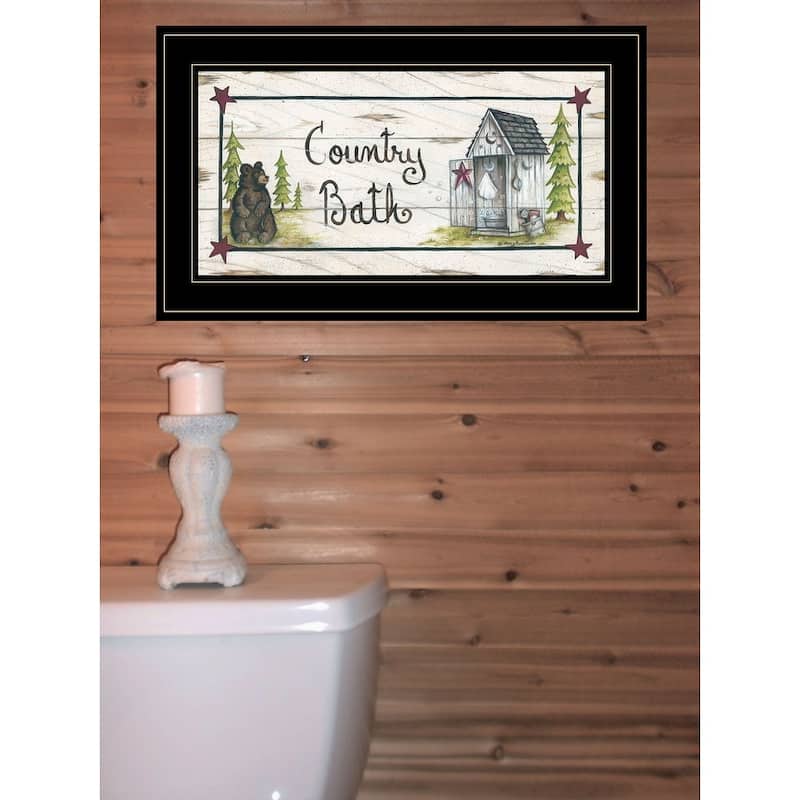 TrendyDecor4U Traditional "Country Bath" Framed Print Wall Art by Mary Ann June