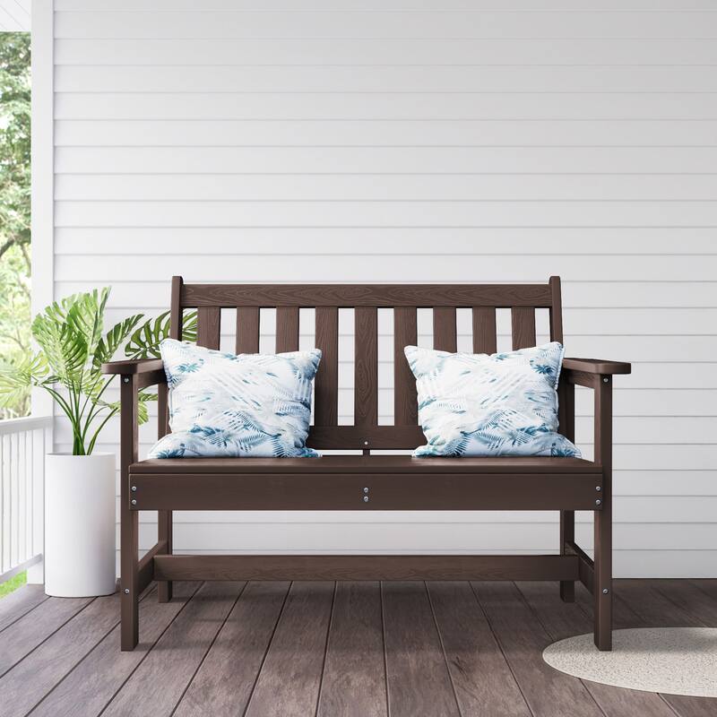 Outdoor 2-Person Garden Bench 42.92-in W x 35.83-in H