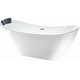 preview thumbnail 19 of 53, Vanity Art 71" X 32" White Acrylic Freestanding Air Bubble Soaking Bathtub with UPC Certified Overflow and Pop-up Drain