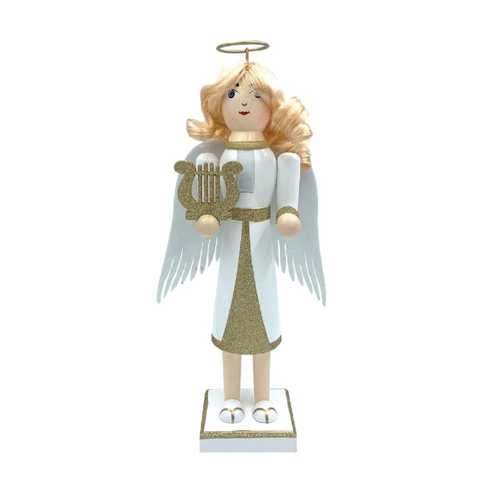 14" Angel with Harp Christmas Nutcracker