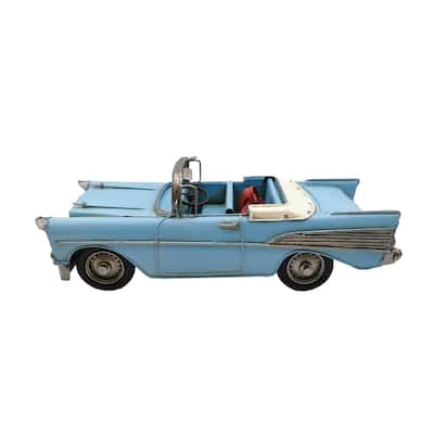 Blue Classic Convertible Car Metal Model