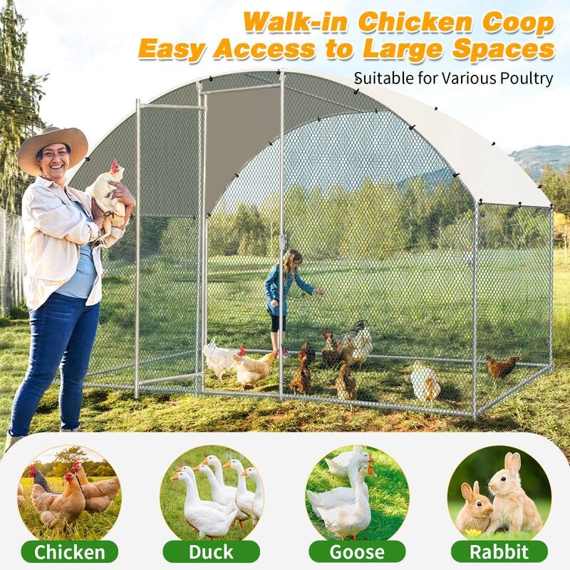 Outdoor Metal Large Poultry Coop for Chicken Rabbits Small animals