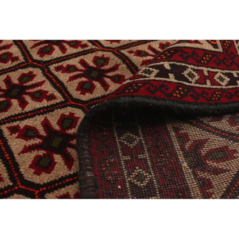 Hand-knotted Rizbaft Tan Wool Rug - 3'3 x 5'11/3'3" x 5'11"