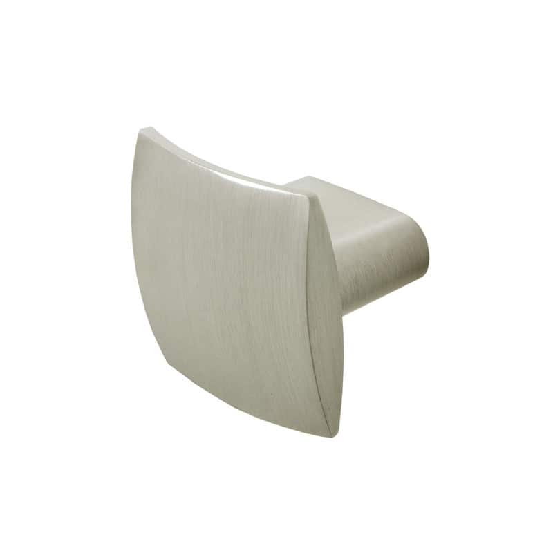 Utopia Alley Rhonda Contoured Square Cabinet Ring Pull Knob - Vintage Cabinet Hardware with Hand Finished Brushed Nickel 1.3"