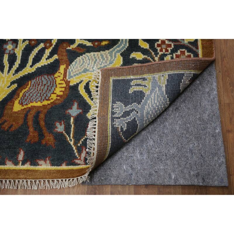 Hand Knotted Oriental 100% Wool Carpet Traditional All-Over Navy Blue & Blues Ziegler Area Rug - 9' 10'' X 7' 9''
