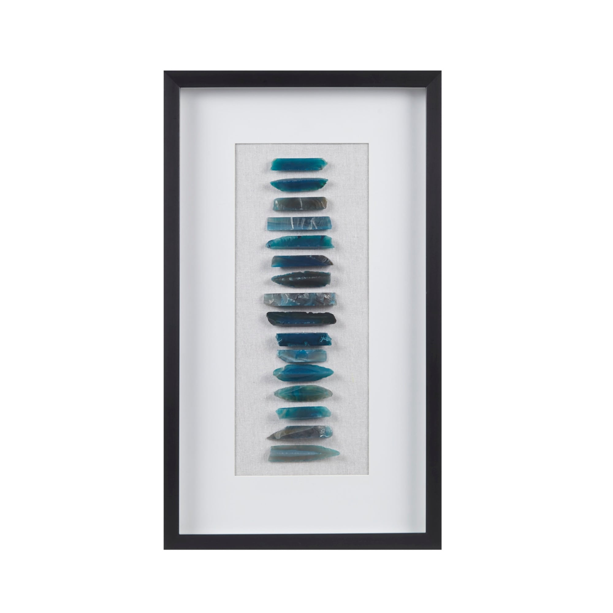 Cerulean Stones Framed Blue Agate Shadowbox Wall Decor Panel - Thumbnail 3