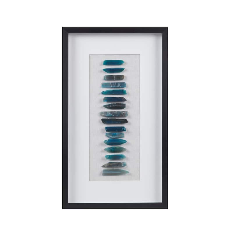 INK+IVY Cerulean Stones Framed Blue Agate Shadowbox Wall Decor Panel