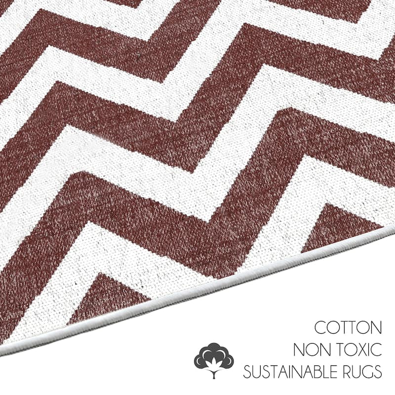 Sussexhome Heavy Duty Ultra Thin Non Slip Washable Cotton Indoor Rug - 2' x 3'