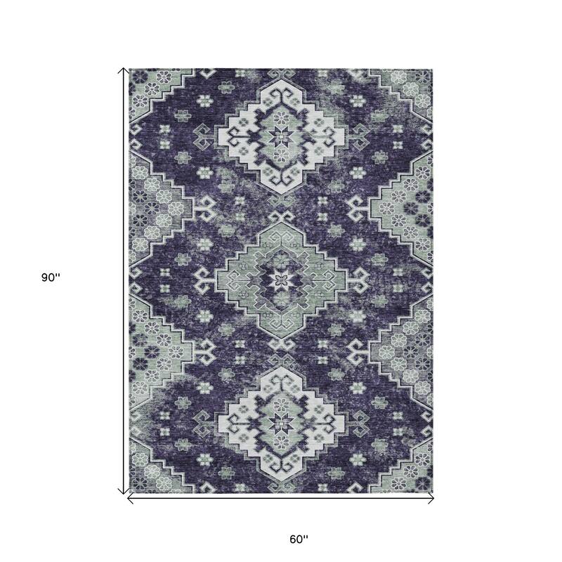 HomeRoots Medallion Traditional Rectangle Outdoor Rug