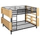 preview thumbnail 24 of 30, 2 In 1 Metal Full over Full Bunk Bed with Storage Bookcase,Ladder and Guardrail