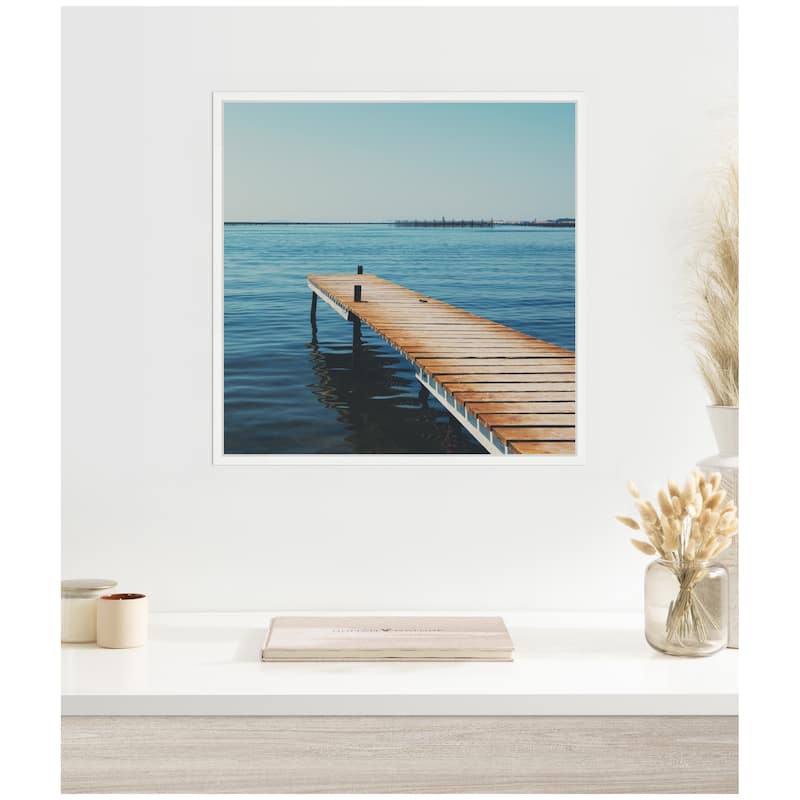 Kate and Laurel Etang de Thau by Laura Evans Framed Canvas Wall Art Print