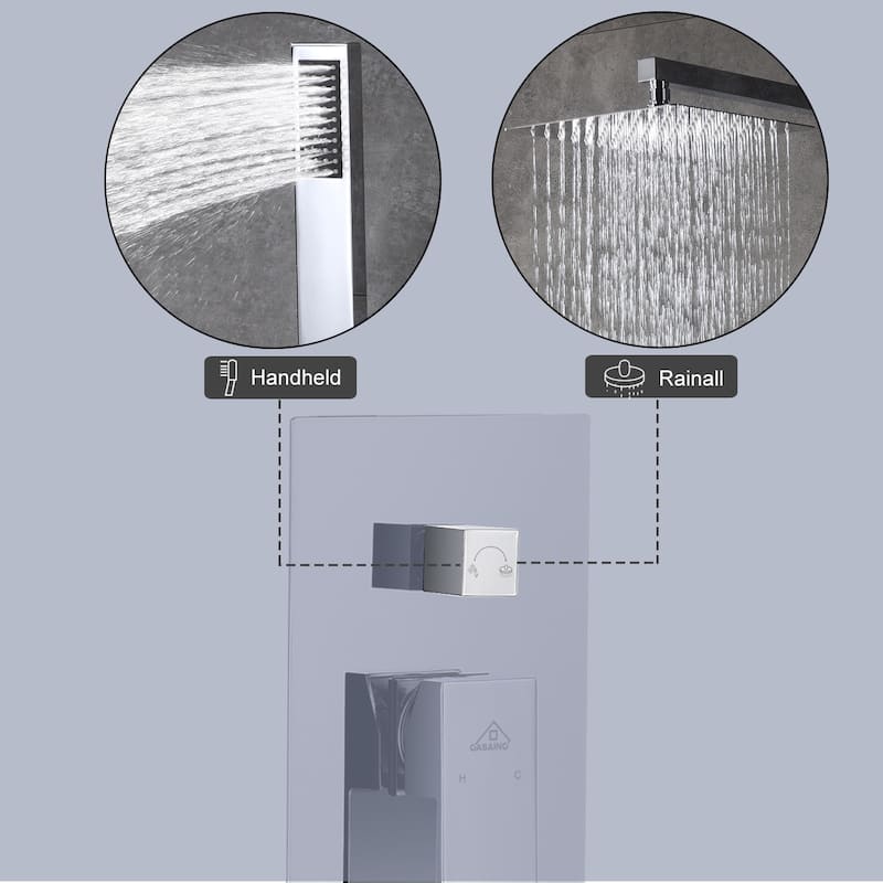 2 Function 10-inch Wall Mounted Dual Shower Heads Shower System