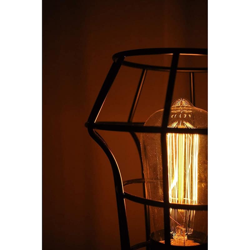 9" Industrial Metal Table Lamp Accent Light with a Free Edison Bulb