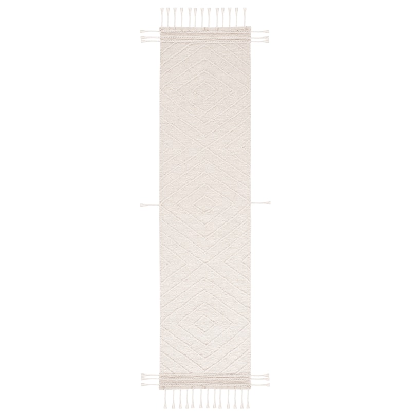 SAFAVIEH Handmade Natura Zekie Stripe Wool Rug - 2'3" x 9' Runner - Ivory