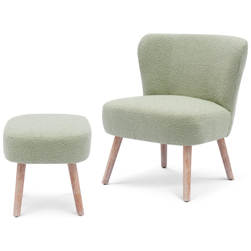 Boucle Polyester Upholstered Living Room Set - Stain Resistant (2-Piece Set)