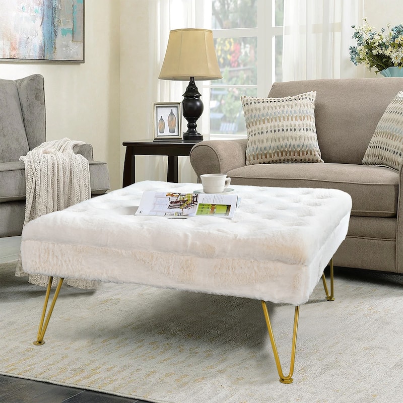 Square Fauxfur Coffee Table - 33"x33" x18"