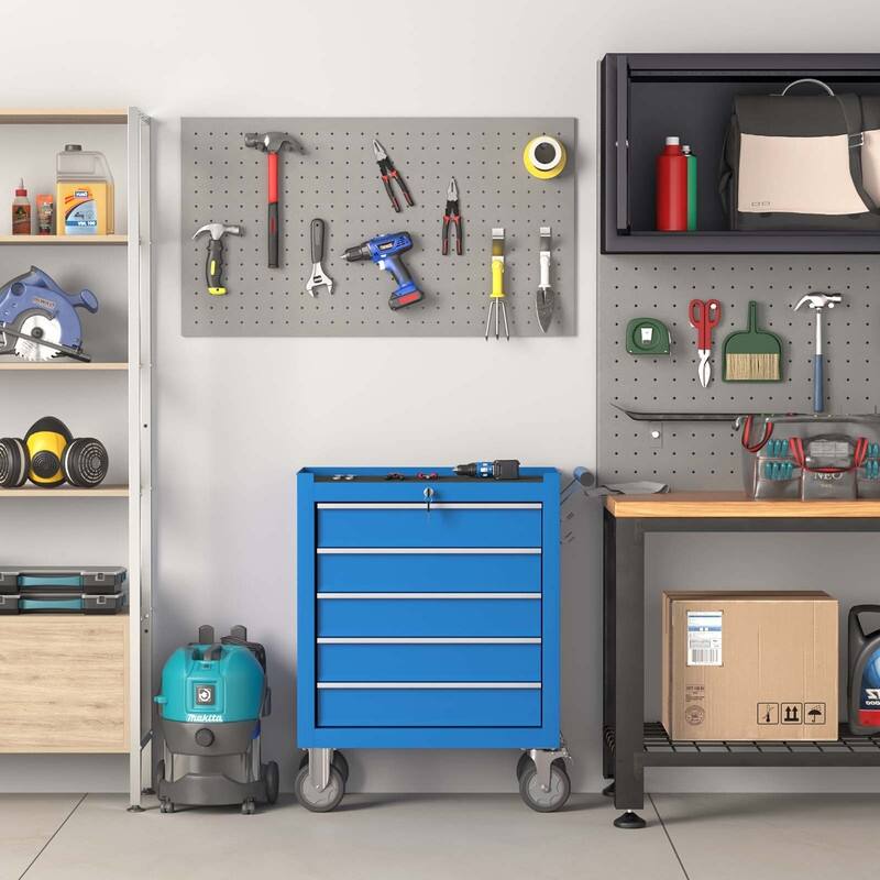 5-Drawer Heavy Duty Rolling Tool Chest Tool Storage Box - N/A