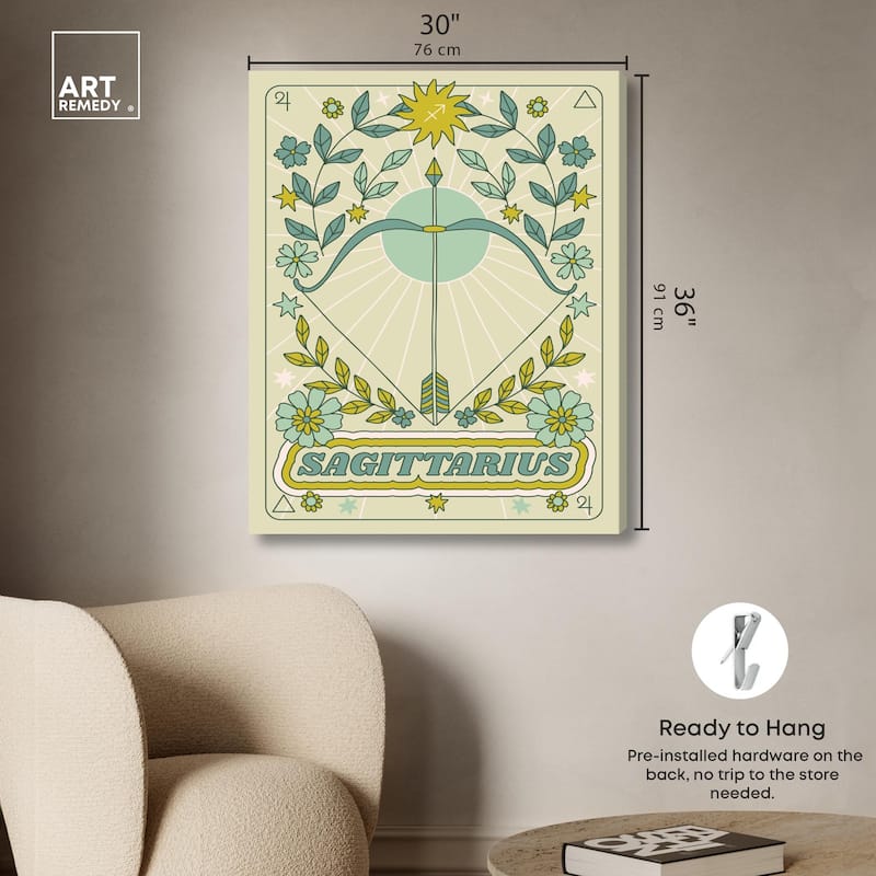Sagittarius Stars Card Canvas by Art Remedy, Gallery Wrapped