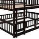 preview thumbnail 13 of 48, Full Over Full Low Bunk Bed with Fence and Ladder for Toddler Kids Teens,Elegant Children Bed