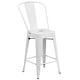 preview thumbnail 90 of 97, 24'' High Metal Indoor-Outdoor Counter Height Stool with Back