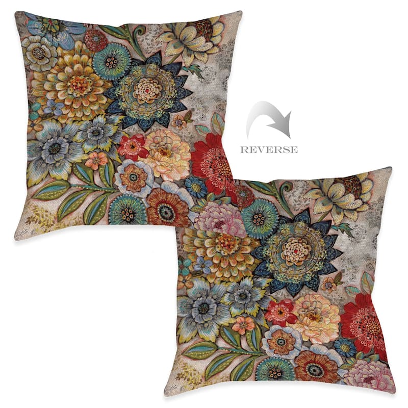 Boho Bouquet Indoor Woven Decorative Pillow