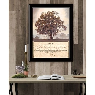 TrendyDecor4U Farmhouse "Living Life" Framed Print Wall Art by Bonnie ...