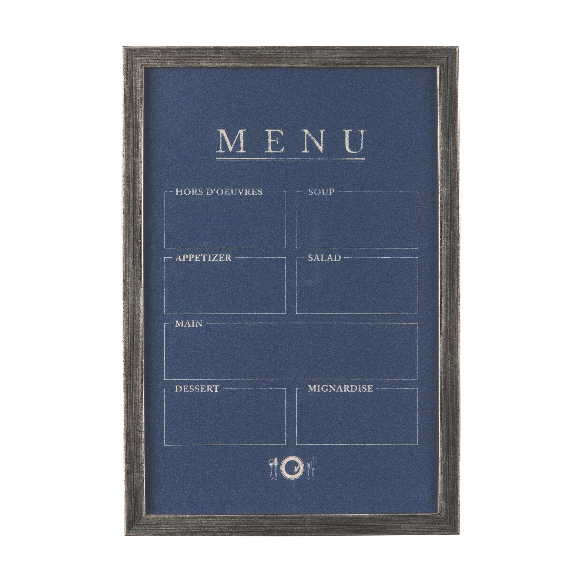 Mercana MENU II by Mercana Studio a Hand Embellished Textured Framed Art Print Matted under Glass