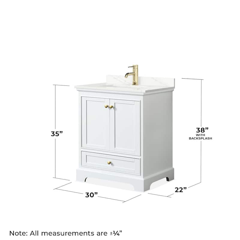 Wyndham Collection WCS202030S-QTZ-UNSMED Deborah 30" Free Standing