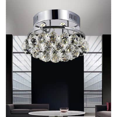 Queen 3 Light Flush Mount With Chrome Finish