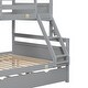 preview thumbnail 5 of 16, Twin over Full Bunk Bed with Ladder, Twin Size Trundle, Safety Guardrail, Gray