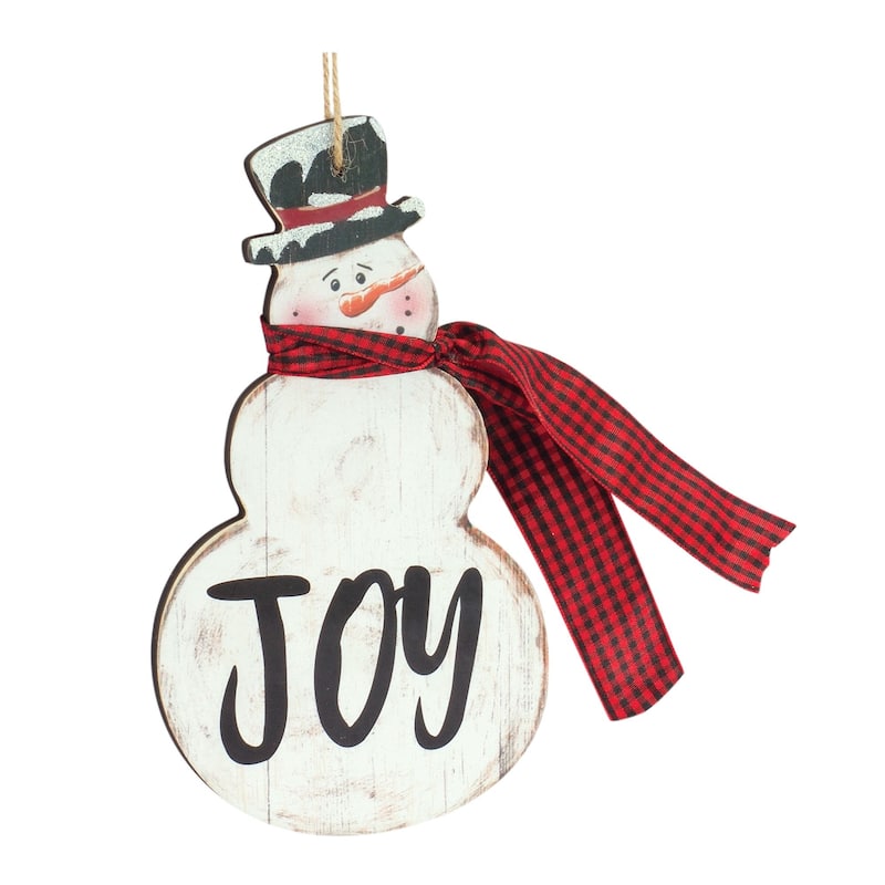 6ct "Joy and Noel" Snowman Christmas Ornaments 7.25"