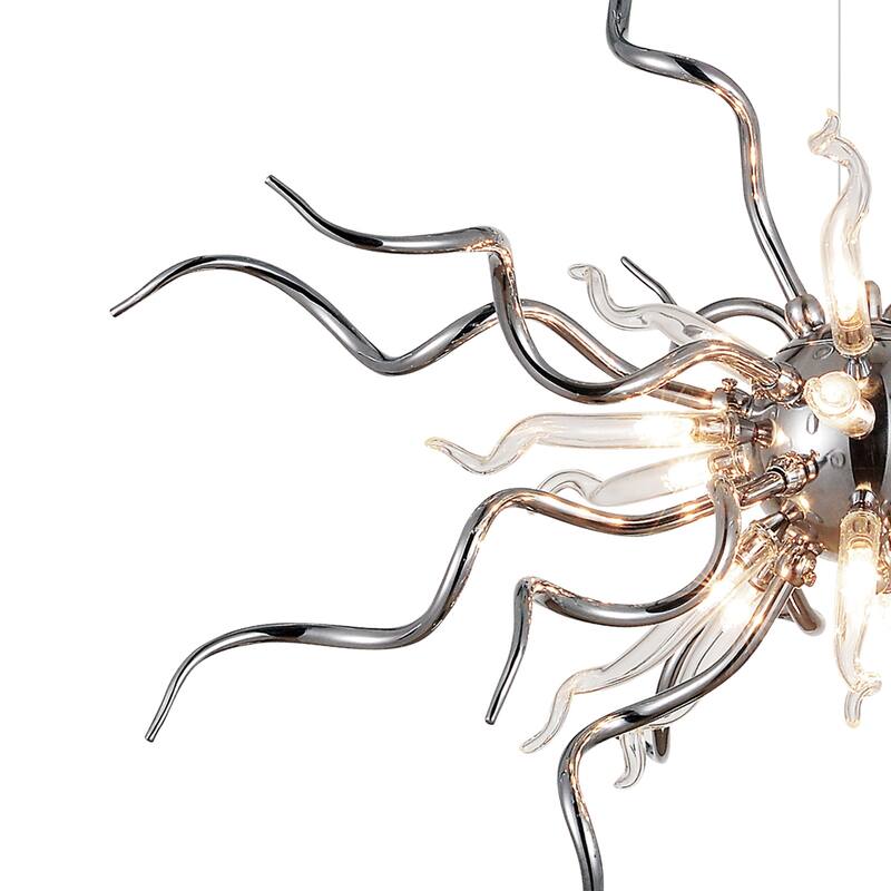 Twist 15 Light Chandelier With Chrome Finish
