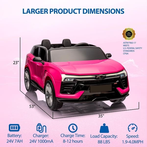 dimension image slide 0 of 4, 24V 2-Seater SUV Licensed Chevrolet Blazer Ride On Car Toy