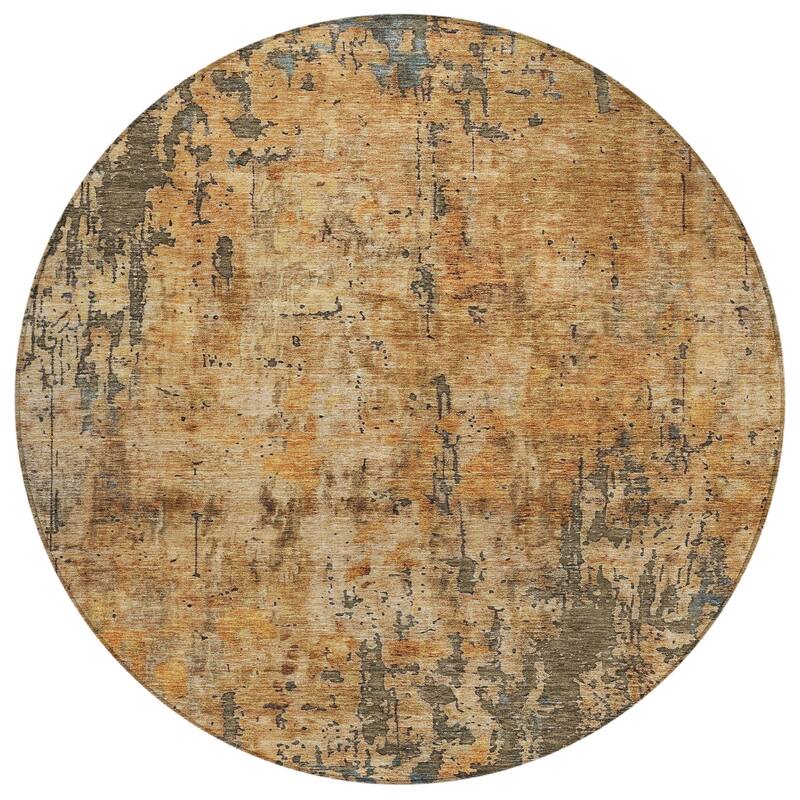 Machine Washable Indoor/ Outdoor Abstract Contemporary Chantille Rug