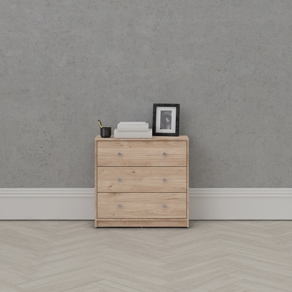 slide 2 of 32, Porch & Den Zoe 3-drawer Engineered Wood Chest Jackson Hickory