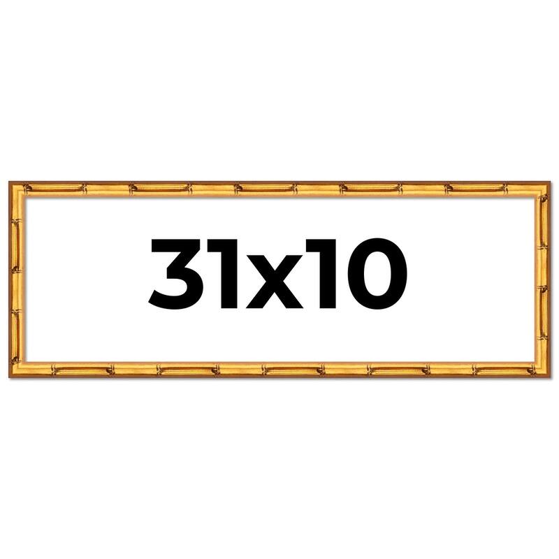 31x10 Frame Gold Bamboo Picture Frame Modern Photo Frame Includes UV Acrylic Shatter Guard Front Acid Free Foam Backing Board