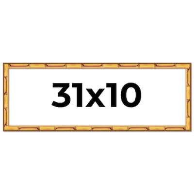 31x10 Frame Gold Bamboo Picture Frame Modern Photo Frame Includes UV Acrylic Shatter Guard Front Acid Free Foam Backing Board