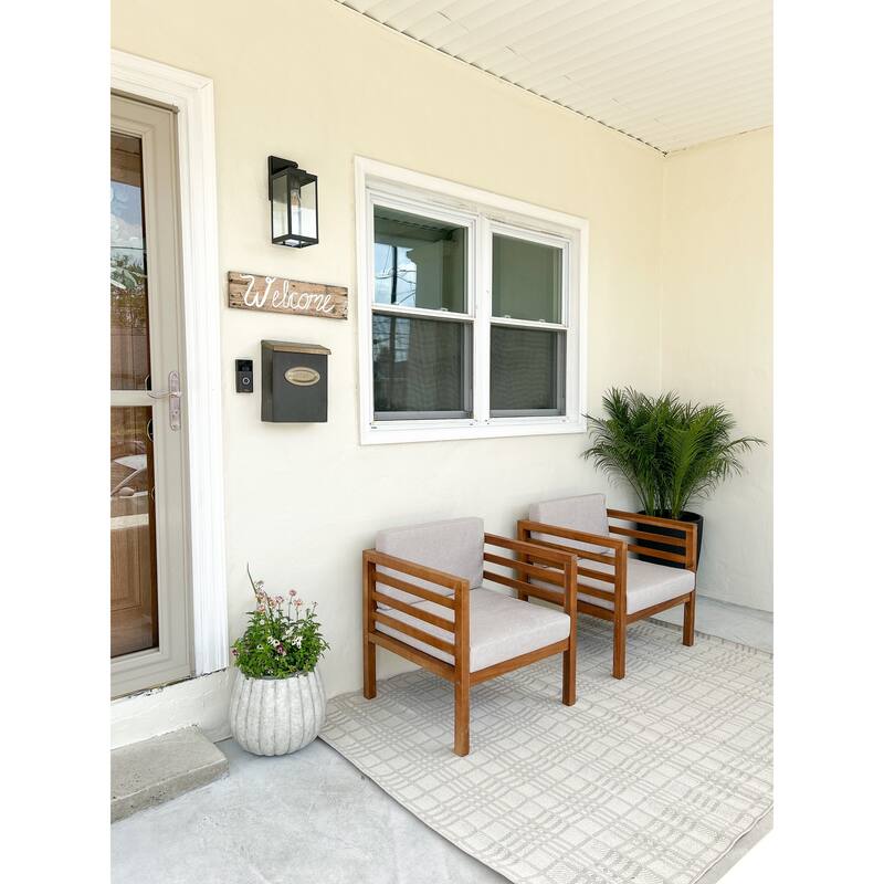 SAFAVIEH Lighting Memnuna 6" Outdoor Sconce (Set of 2) - 6" x 5" x 13" - withD/H - 6Wx5Dx13H