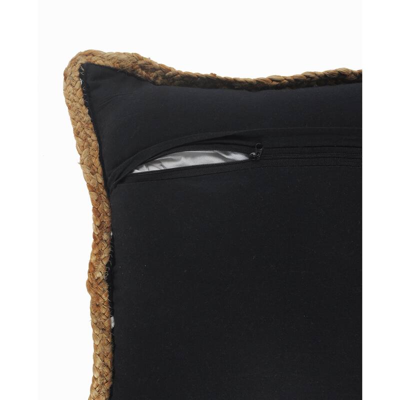 18" Black and White Striped Square Throw Pillow