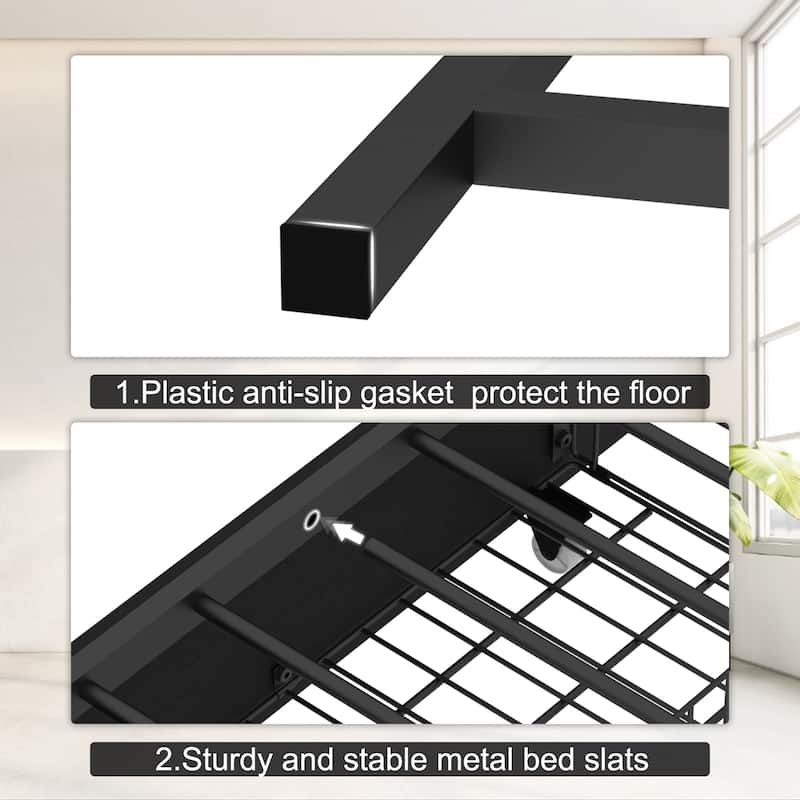 Corner Daybed with Storage Drawers, Bookcase Headboard, LED Lights & Charging Station for Kids