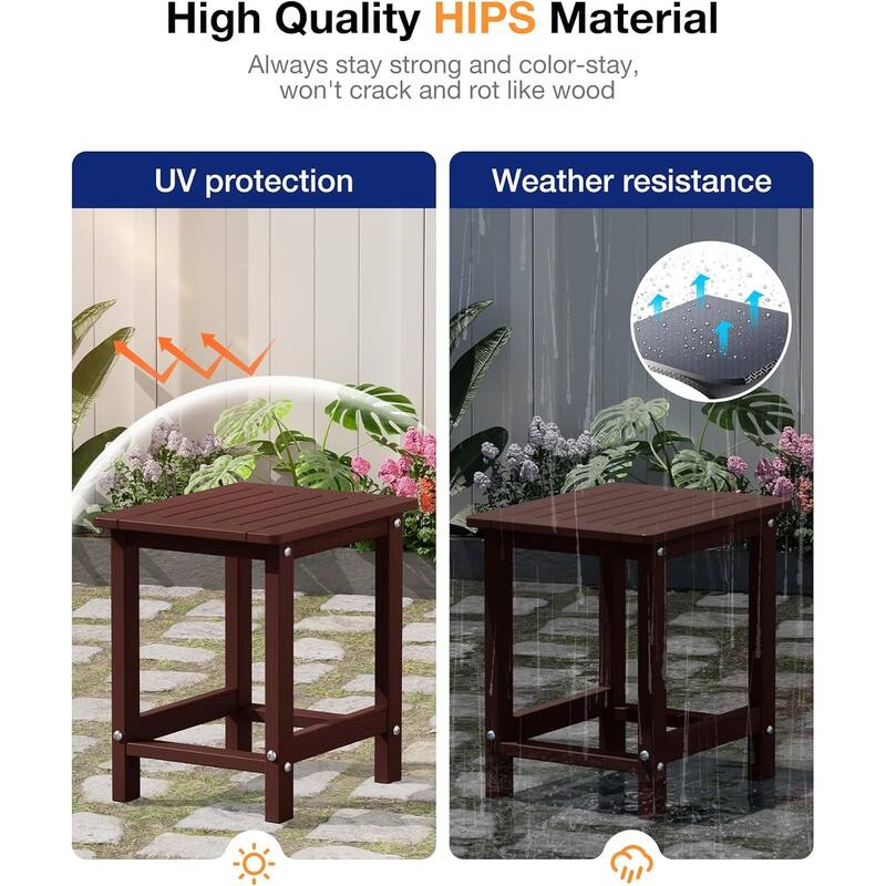 WINSOON HIPS All Weather Outside Table Adirondack Side Table