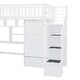 preview thumbnail 15 of 25, Twin Size Loft Bed with Built-in Desk and Wardrobe, Solid Wood Stairway Loftbed Frame with Bookshelf & Drawers for Kids/Bedroom