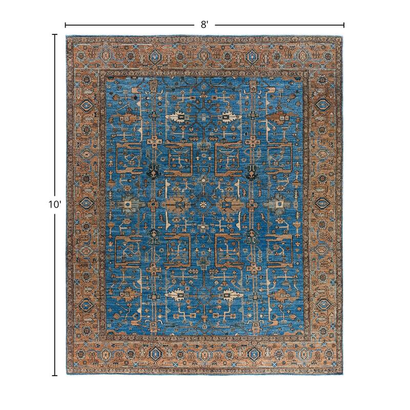 Serapi One-of-a-Kind Hand-Knotted Area Rug - Light Blue, 8' 0" x 10' 0" - 8' 0" x 10' 0"