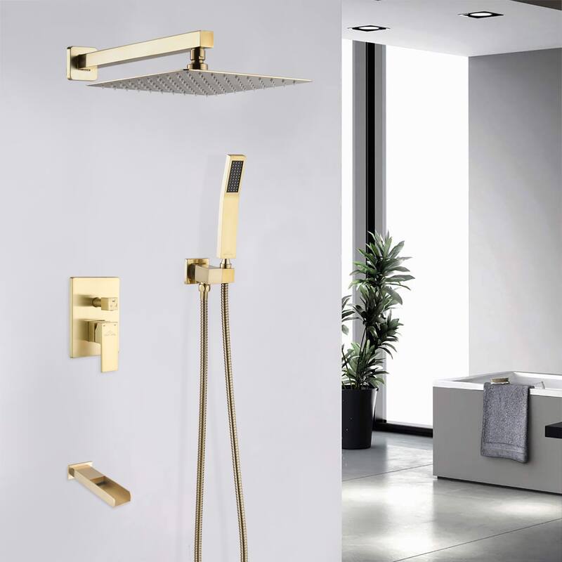 Proox 10" Wall Mounted Rain Shower Head 2.5GPM Square Shower Handheld