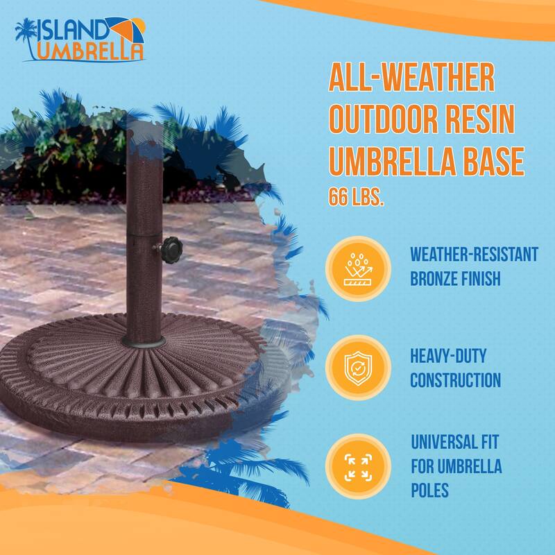 Island Umbrella 66-lb Weather Resistant Umbrella Base in Bronze Resin Finish