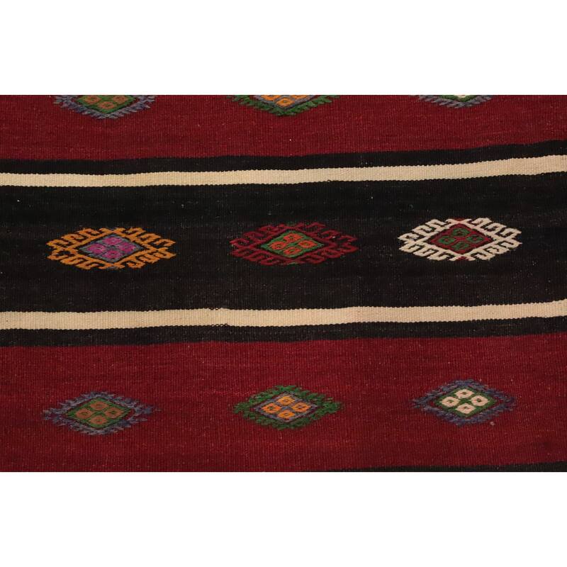 Hand Woven Oriental 100% Wool Carpet Southwestern Tribal Multi-Colored Kilim Area Rug - 9' 10'' X 6' 0''
