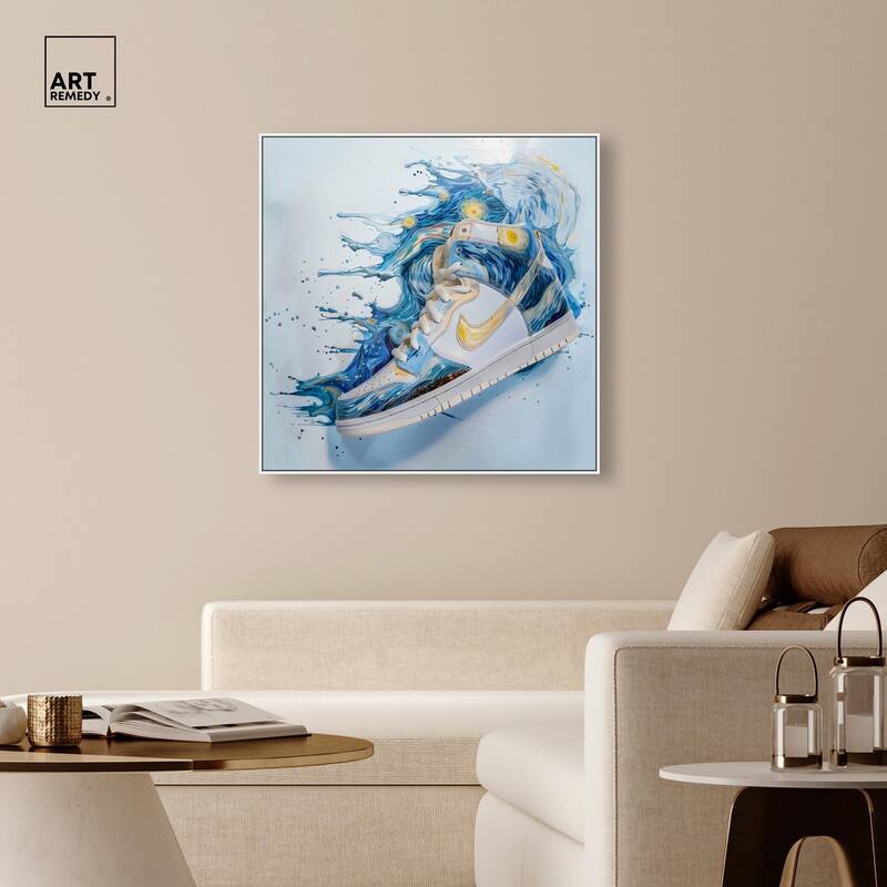 Starry Night Sneaker Splash Canvas by Art Remedy