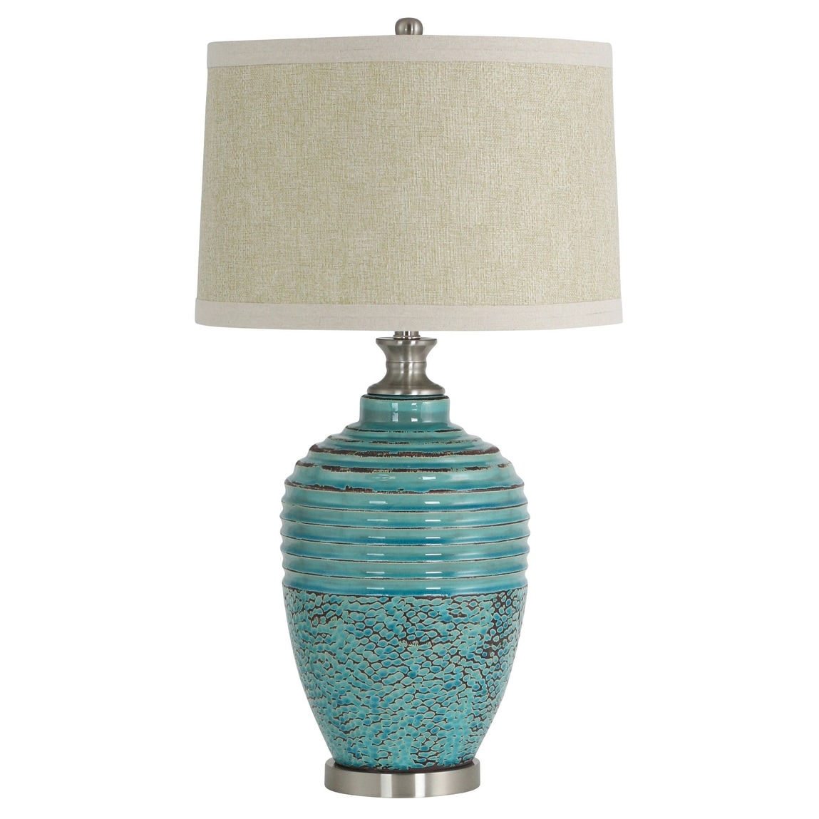 Aspire Home Accents 4578 Beta 1 Light 31 Tall Table Lamp With Cream Tapered Shade Teal Overstock 14774297