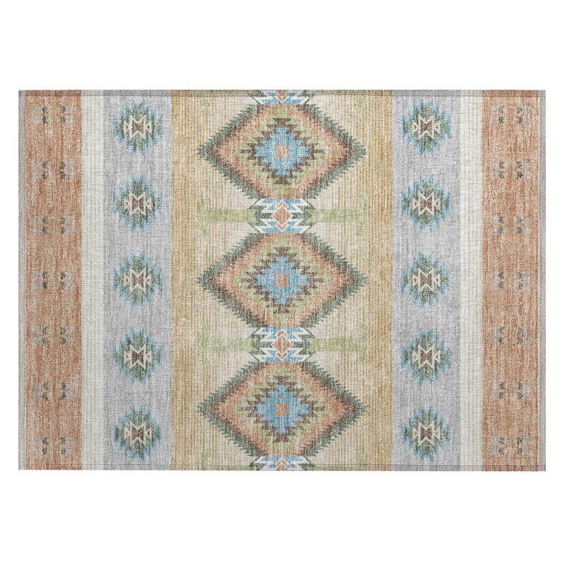 Machine Washable Indoor/ Outdoor Global Chennai Chantille Rug